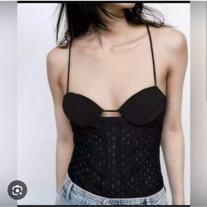 NWT ZARA BLACK LACE BODYSUIT